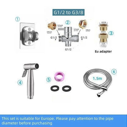 Handheld Bidet Toilet Sprayer Jet Kit Stainless Steel Shattaf Sprayer Kit Bathroom Personal Hygiene