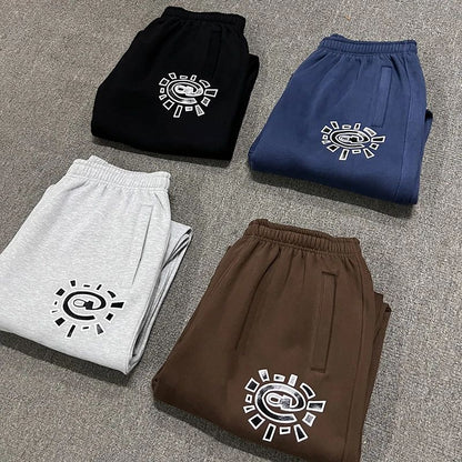 American High Street Black Sweatpants ADWYSD Pants Sunroll Fleece Zipper Pocket Men Women Cleanfit Trousers