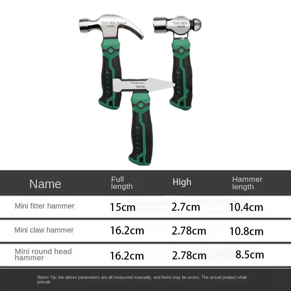 Mini Martelo Multifuncional Antiderrapante à Prova de Choque Martelo de Unha Martelo de Fitter Martelo de Bola Martelo de Uso Doméstico Ferramenta de Trabalho de Hardware