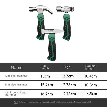 Mini Martelo Multifuncional Antiderrapante à Prova de Choque Martelo de Unha Martelo de Fitter Martelo de Bola Martelo de Uso Doméstico Ferramenta de Trabalho de Hardware