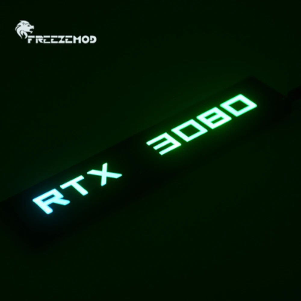 Painel Lateral FREEZEMOD Mini VGA com Luz 5V 3PIN A-RGB Placa Gráfica Luminosa Placa de Identificação Painel de Luz Decorativo para Gabinete PC AURA SYNC