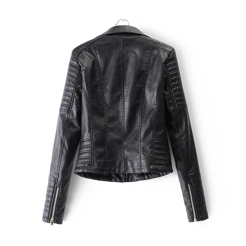 Customizable 2024 New UZZDSS Women Soft Motorcycle Faux Leather Jackets Ladies Long Sleeve Autumn Winter Biker Streetwear Coat