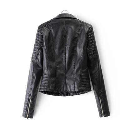 Customizable 2024 New UZZDSS Women Soft Motorcycle Faux Leather Jackets Ladies Long Sleeve Autumn Winter Biker Streetwear Coat