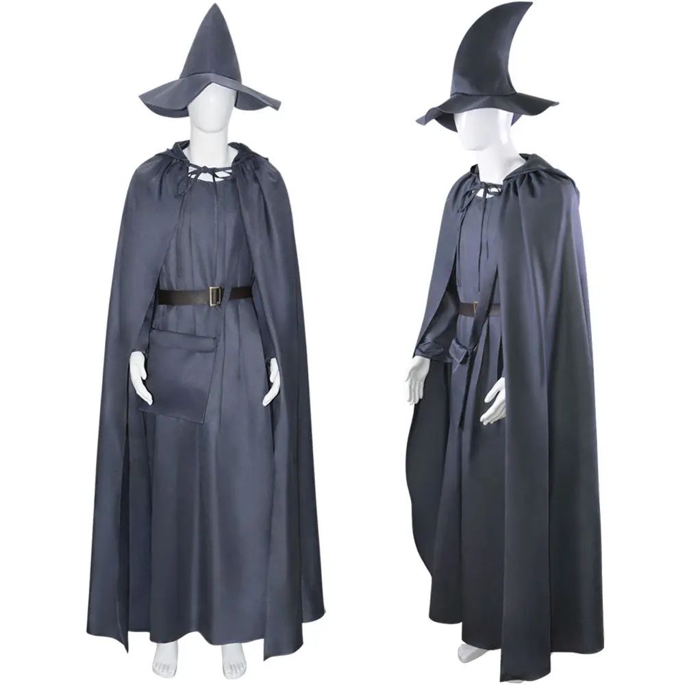 Movie Gandalf Cosplay Costume White Rings Robe Cape Men Fantasia Halloween Carnival Suit