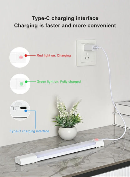 LED Closet Lights Motion Sensor Lamp Wireless Rechargeable Cabinet Night Light For Kitchen Bedroom Wardrobe Sensor Night Lamp