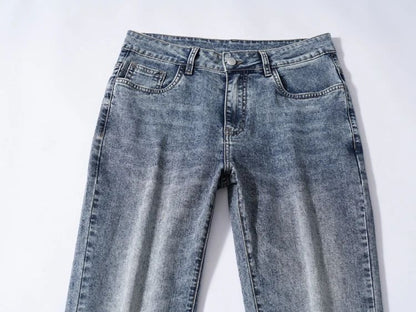 Calça Jeans Masculina Clássica Solta Reta Wide Leg de Sarja Lavada de Alta Qualidade Masculina Fina Fresca Elástica Masculina Casual de Caimento Regular