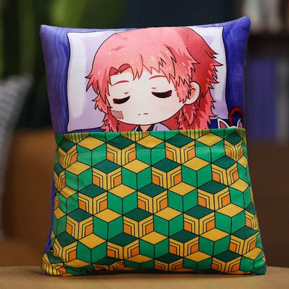 Demon Slayer Plush Stuffed Pillows Kimetsu No Yaiba Dakimakura Cute Anime Throw Pillow Kawaii Doll Tanjirou Nezuko Body Cushion