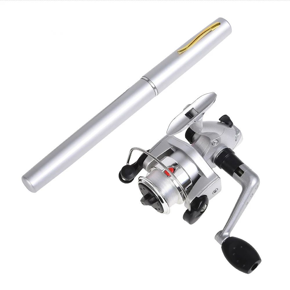 1set Pen Fishing Rod Spinning Wheel Fishing Wheel Portable Pocket Ice Fishing Rod Sea Rod  Gear Telescopic  canne a peche