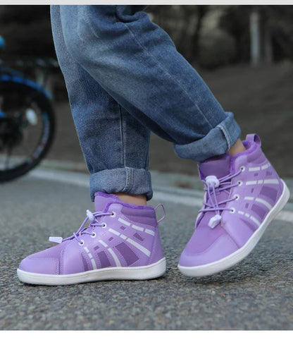 Fashion Kids Snow Boots Wide ToeBox Shoes Kid's Waterprof Barefoot Sneakers Boys Girls Warm Cotton Lightweight Non-slip Sneakers