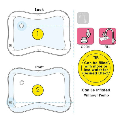 Almofada de Atividades Aquáticas Criativas para Bebês Tapete Inflável para Barriga para o Desenvolvimento Sensorial Brinquedos de Atividades Aquáticas para Bebês e Crianças Pequenas