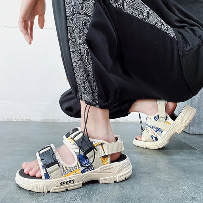 Summer Men's Sport Sandals Big Size 45 Slip on Casual Shoes for Men Outdoor Fashion Holiday Thick Sole Beach Sandals