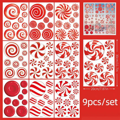 Christmas Gingerbread Man & Candy Cane Window Stickers - Sweet Holiday Decals for Bedroom Living Room Glass Holiday Home Decor