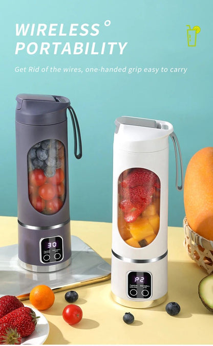 2025 Novo Carregamento Doméstico MINI Triturador de Gelo Elétrico Potente Motor 450ML Grande Capacidade Copo de Suco com Display Digital