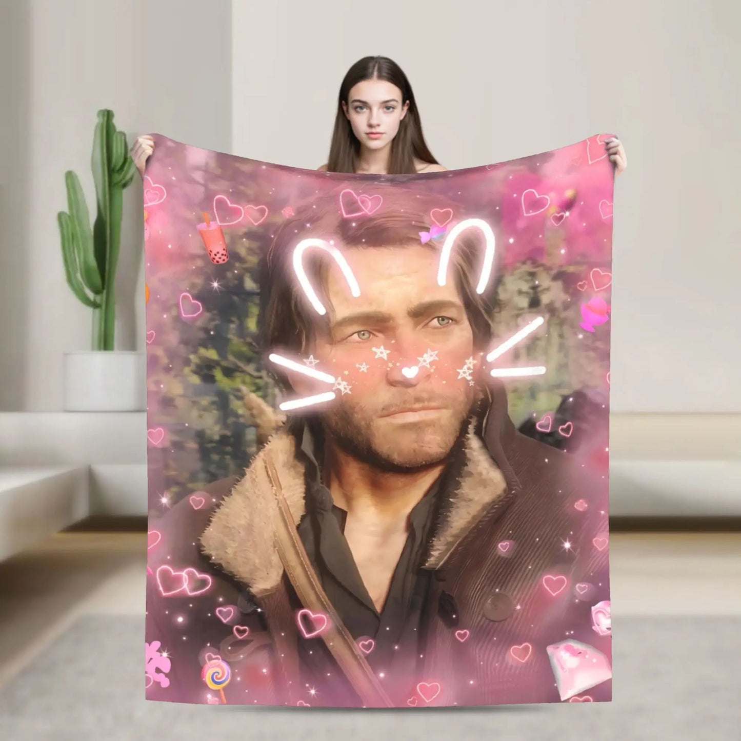 Arthur Morgan Cowboy Movie Game Blanket Super Warm Throw for Outdoor Travel Bedding Custom Quality Bedspread