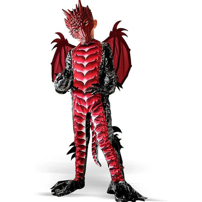 2025 New Arrival Dragon Jumpsuit With Wing And Mask Halloween Outfit Child Boys Black Blue Dragon Costume Halloween Dress Up