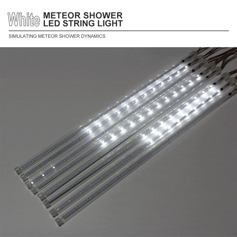 2026 30cm /50cm Waterproof Meteor Shower Rain 8 Tube LED String Lights For Outdoor Holiday Christmas Decoration Tree EU/US Plug
