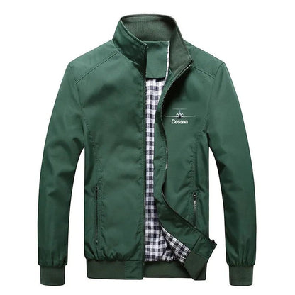 New Man Outdoor Military Spring Autumn Aviation Cessna Pilots Flight Lightweight Windbreakers Plaid Men Jackets Coats