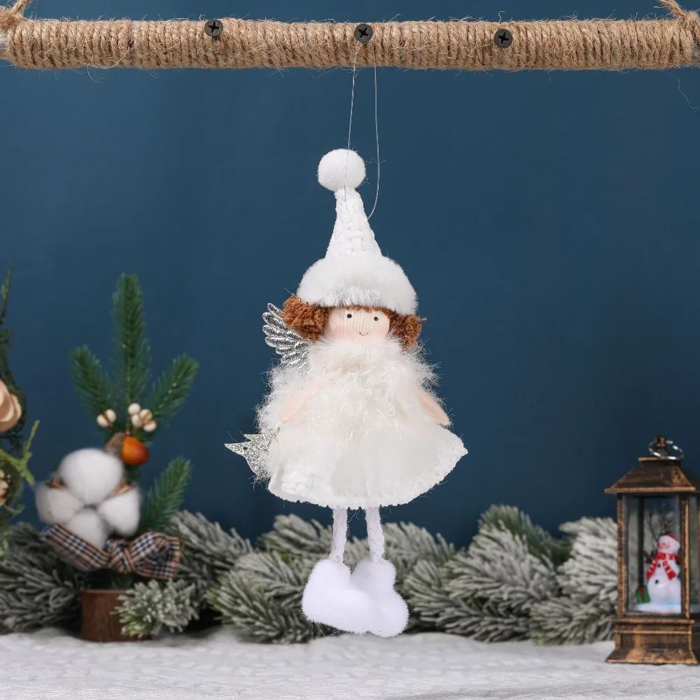 Christmas plush antlers angel girl pendant Christmas tree pendant creative doll pendant gift