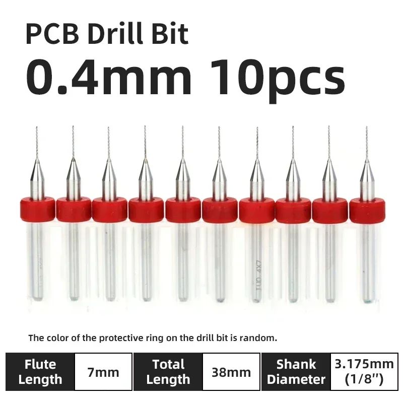 Broca PCB 10pcs Conjunto de Brocas Micro Diâmetro de Aço Tungstênio 1/8" Cabo Fixo Mini Broca CNC 0.1-3.175mm