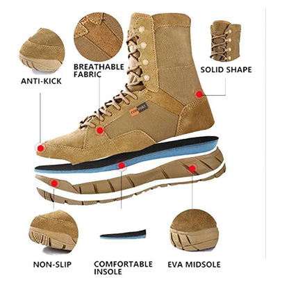 Botas Masculinas de Caminhada ao Ar Livre de Alta Qualidade Botas Táticas de Deserto Masculinas Botas Militares de Combate Masculinas