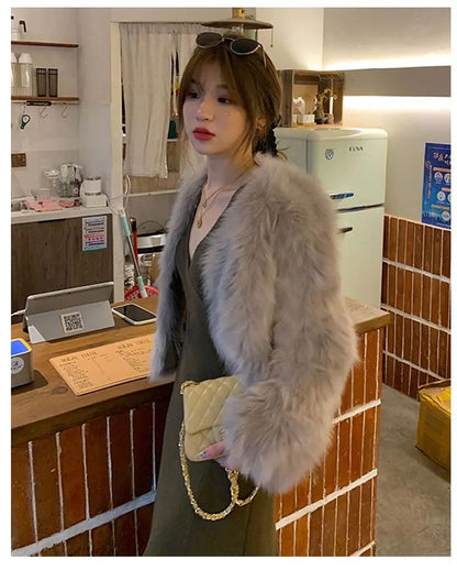 Faux Fur Coat Womens Clothing 2025 New Fashion Casual Imitation Fox Fur Coat Female  Short Loose Comfortable Winter Jacket