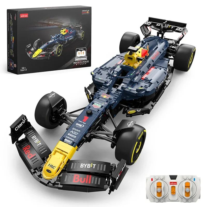 RASTAR 2509PCS 1:8 Technik F1 Redbull RB19 1. Max. Verstappen 11 Perez Racing Formula Blocos de Montar Modelo MOC Carro Tijolos Brinquedo