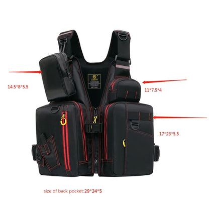 Colete Salva-Vidas Multifuncional Para Pesca ao Ar Livre Um Item Essencial para Segurança Múltiplos Bolsos Para Armazenamento Material Flutuante