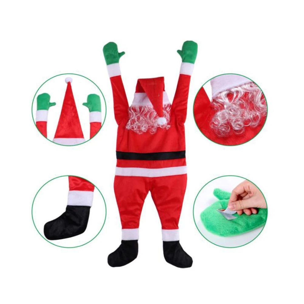 Climbing Santa Claus for Climbing Window, Balcony, Roof, Chimney, Home Christmas Decoration Hanging Santa Claus Outdoor Decor