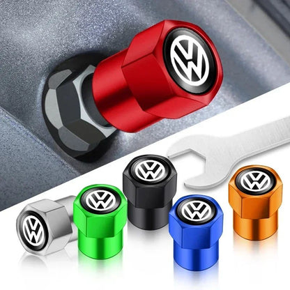 4 Peças Tampas de Válvula de Pneu de Roda de Carro de Liga de Alumínio 3D Para Volkswagen VW Golf 4 5 6 7 Jetta Polo Caddy GTI Bora MK7 Fusca Passat b6