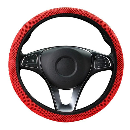 Four Seasons Elastic Ice Silky Soft Cloth Steering Wheel Cover - No Inner Ring, Fit for Cars, Protective Protective Cover