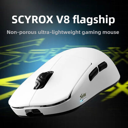 [EM ESTOQUE] SCYROX V8 8K Mouse Gamer Ergonômico com Fio e Sem Fio Ultraleve 36g PAW3950 E-Sports PC Gamer Acessório