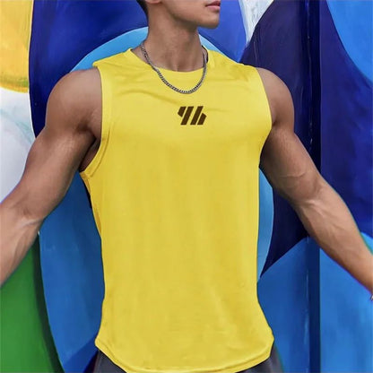 2025 newest Summer Gym Vest High Quality mesh Shirt Sleeveless T-shirts Men Tank Tops Fitness Sports Vest men casual Clothing