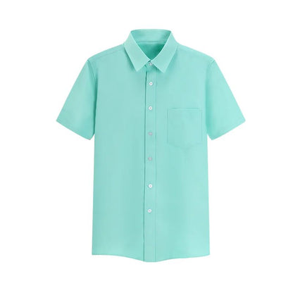 Short-sleeved Solid Color Shirt High-end Business Daily Tops Company Uniforms Can Be Customized With Printed Embroidery 2021 New