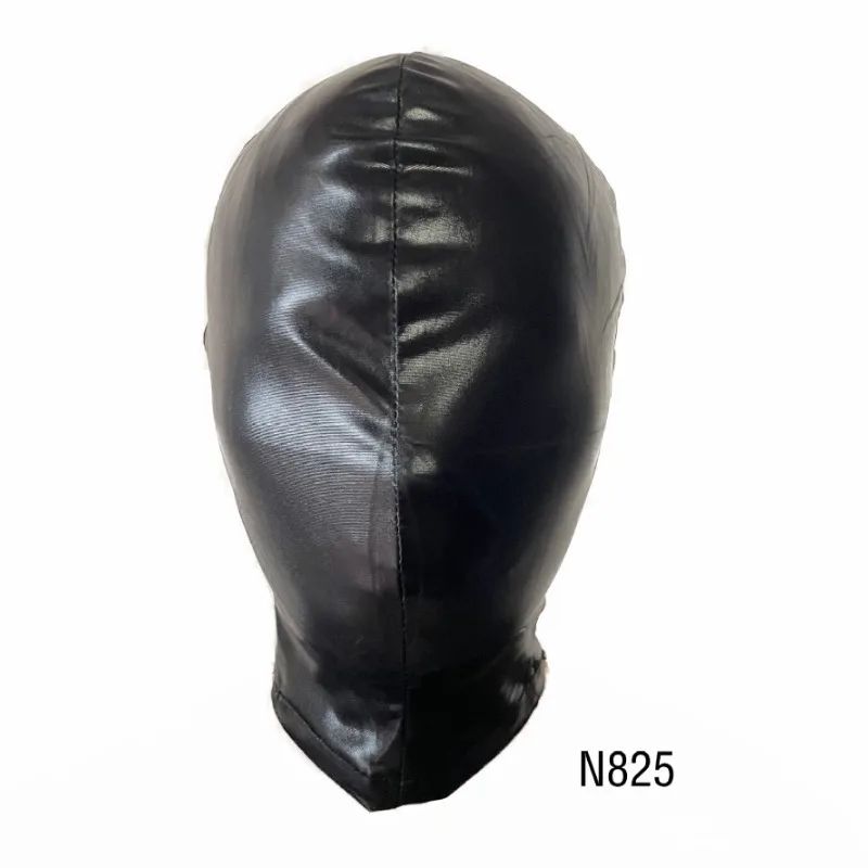 Women Mens Latex Face Mask Bronzing Cloth Open Mouth and Eye Glued Head Cover Couples Adult Face Mask Hood for Role Play Costume