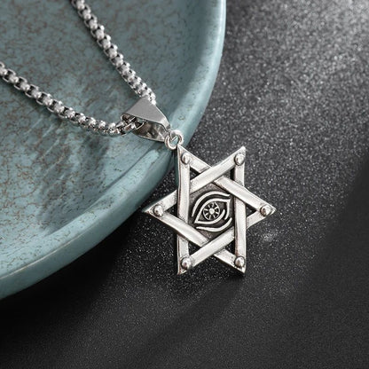 Eye of Horus, Eye of God Necklace, Rotatable Evil Eye Pendant, Men's Trendy Retro Weird Egyptian Amulet Jewelry