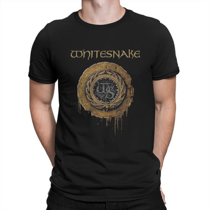 Whitesnake Creative TShirt for Men The Old Logo Round Neck Basic T Shirt Distinctive Birthday Gifts OutdoorWear