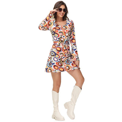 Men Women Retro 70s 80s Hippie Costume Disco Rock Hip-Hop for Cosplay Couples Purim Halloween Party Fantasia Dress Up