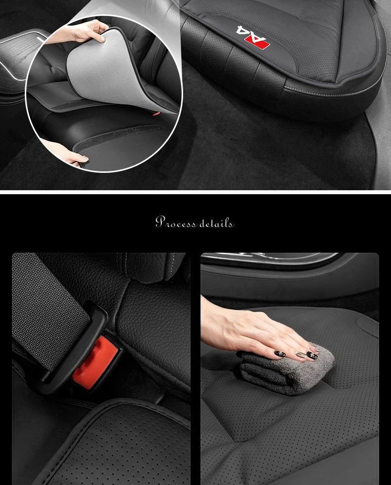 Leather Car Seat Cover Universal Four Seasons Car Front/Rear Seat Cushion for  Audi A1 A3 A4 A5 A6 A7 A8 Car Chair Protector Pad