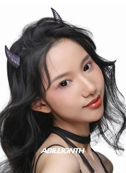 QQ Punk Demon's Horn Metal Headband Hairpins Halloween Party Headdress Cosplay Lucifer Anime Women Men Gold Cosplay Accessories