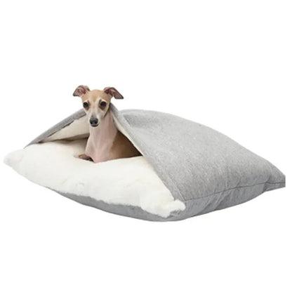 Cama para Animais de Estimação Lavável e Resistente à Mordida - Almofada de Pelúcia Removível Quente de Inverno para Cães Grandes e Gato Saco de Dormir para Pets
