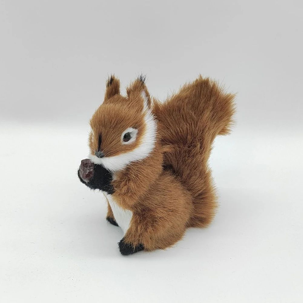 Simulation Squirrel Animal Figurines Christmas Artificial Squirrel Ornament Christmas New Year Party Desktop Decoration