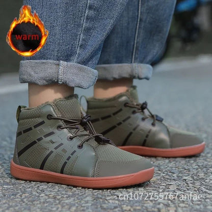 Fashion Kids Snow Boots Wide ToeBox Shoes Kid's Waterprof Barefoot Sneakers Boys Girls Warm Cotton Lightweight Non-slip Sneakers