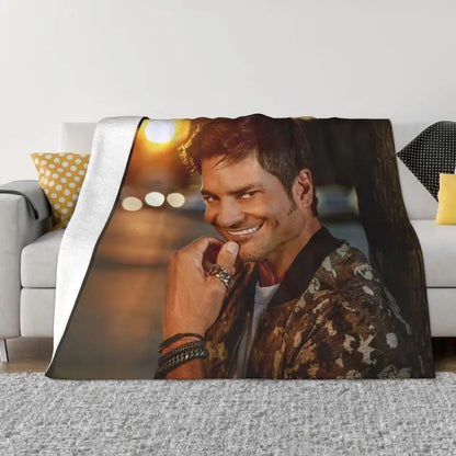 Chayanne Cantor Latino de Pop Porto-Riquenho Cobertor Ultra Macio de Lã Quente Cobertores de Flanela para Cama Carro Sofá Colchas