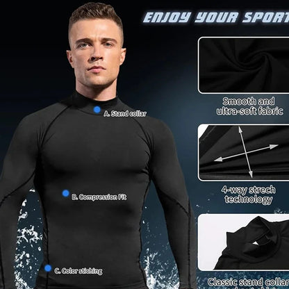 Quick-drying Exercise Compression Short Sleeve Summer Gym Running Training T-shirt for Men's Elastic Tight Sportswear Tops S-3XL