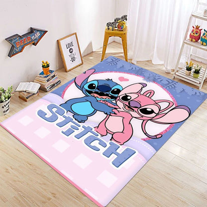 MINISO Disney Cartoon Carpet Stitch Pattern Non Slip Rugs for Kids Bedroom Bedside Home Decor Baby Crawling Floor Mats Washable
