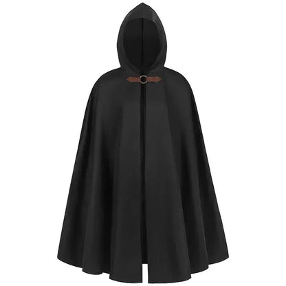 Adult Unisex Short Renaissance Hooded Cape Velvet Archer Hunter Cloak Victorian Capelet Medieval Hobbit Halloween Costume