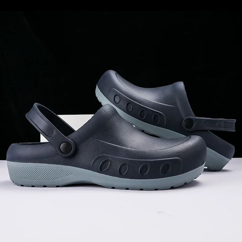 Men Chef Clogs Men Kitchen Shoes EVA Injection Shoes Anti-slip Outsole Comfortable Garden Clogs Waterproof Sandal Big Size 40-46