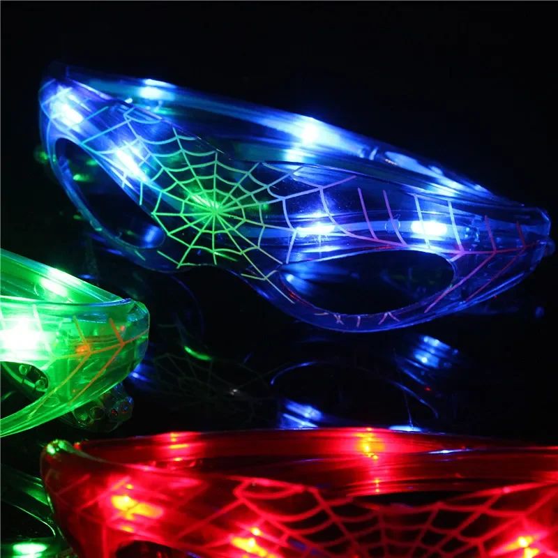 Disney Spiderman Glowing Glasses Marvel Anime Figure LED Flashing Glasses Sunglasses Cartoon Children's Party Toys Boys Gifts