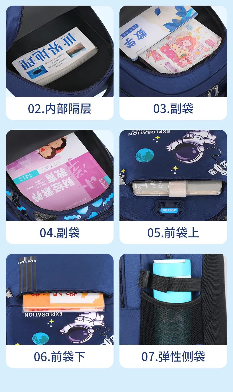 Popular Astronaut Elementary School Student Oxford Cloth Bag Large Capacity Children's Nylon Backpack Men