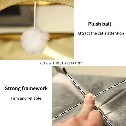 Cama Toca para Pets Removível Sofá Cesta para Gatos de Lona Casa Semiaberta para Gatos Toca Caverna para Cães Cama para Gatos para Decoração de Quarto Suprimentos para Pets